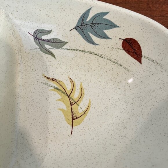 2 Pc Franciscan Autumn Leaves Divided Serving Dish & Oval Relish Tray - Picture 3 of 10